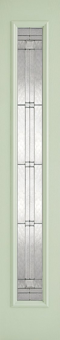 Sidelight 1L Elegant Pre-Finished Light Green Front Face With White Inside Face and Edges Doors 356 x 2032