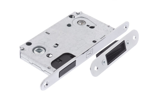 Atlantic Italian Magnetic Bathroom Lock with adjustable strikeplate - Polished Chrome