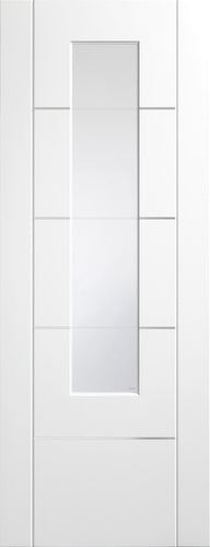 Portico Pre Finished White with Clear Etched Glass