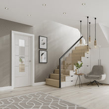 Load image into Gallery viewer, Portico Pre Finished White with Clear Etched Glass