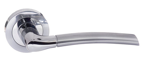 Eco Swell Aluminium Lever on Round Rose - Satin Chrome/Polished Chrome