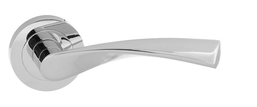 Eco Aqua Aluminium Lever on Round Rose - Satin Chrome
