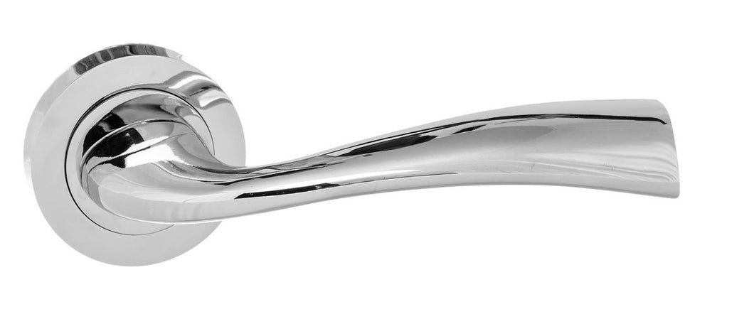 Eco Wave Aluminium Lever on Round Rose - Polished Chrome