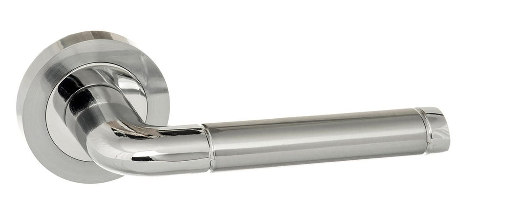 Eco Ocean Aluminium Lever on Round Rose - Satin Chrome/Polished Chrome