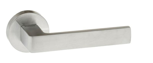 Forme Asti Designer Lever on Minimal Round Rose - Satin Chrome