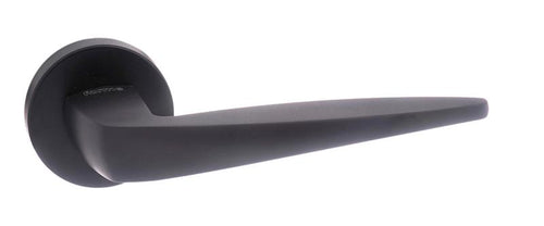 Forme Foglia Designer Lever on Minimal Round Rose - Matt Black