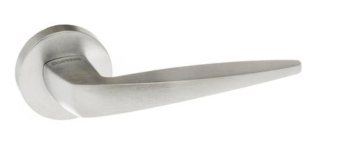 Forme Foglia Designer Lever on Minimal Round Rose - Satin Chrome