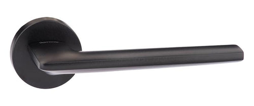 Forme Boston Designer Lever on Minimal Round Rose - Matt Black