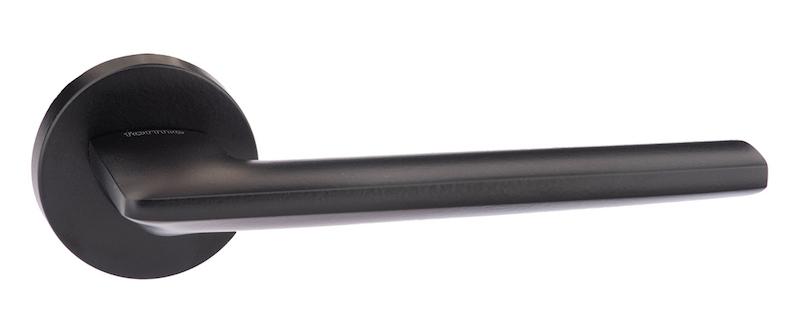 Forme Boston Designer Lever on Minimal Round Rose - Matt Black