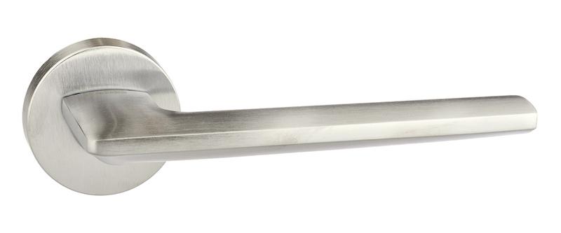 Forme Boston Designer Lever on Minimal Round Rose - Satin Chrome