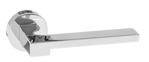Forme Ginevra Designer Lever on Minimal Round Rose - Polished Chrome