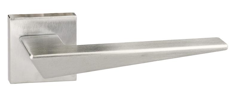 Forme Naxos Designer Lever on Minimal Square Rose - Satin Chrome