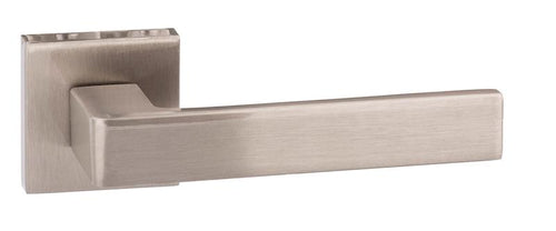 Forme Asti Designer Lever on Minimal Square Rose - Satin Nickel