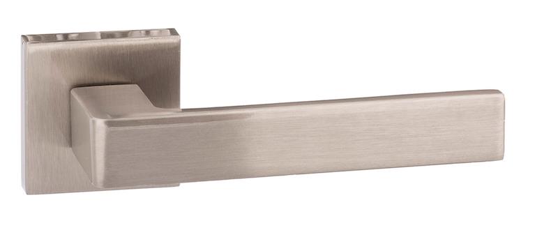 Forme Asti Designer Lever on Minimal Square Rose - Satin Nickel