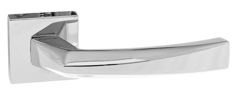 Forme Crystal Designer Lever on Minimal Square Rose - Polished Chrome