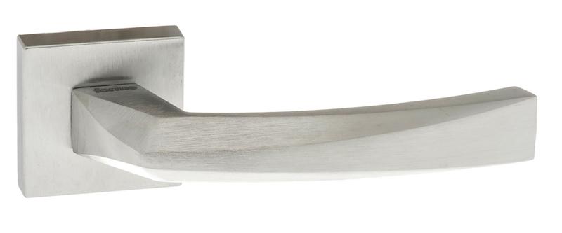 Forme Crystal Designer Lever on Minimal Square Rose - Satin Chrome