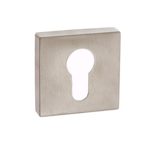 Forme Euro Escutcheon on Minimal Square Rose - Satin Nickel