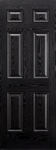 Colonial 6P Pre-Finished Black Front Face With White Inside Face and Edges Doors 813 x 2032