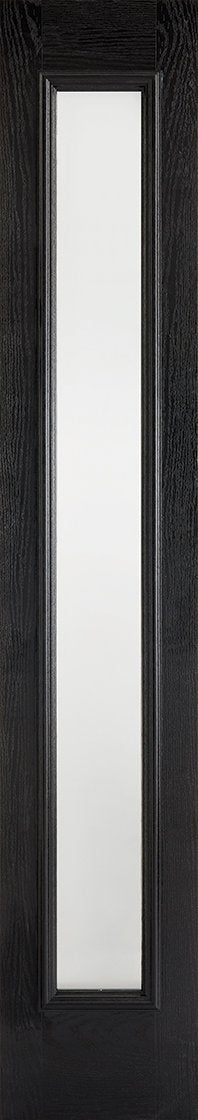 Sidelight 1L Frosted Pre-Finished Black Front Face With White Inside Face and Edges Doors 356 x 2032