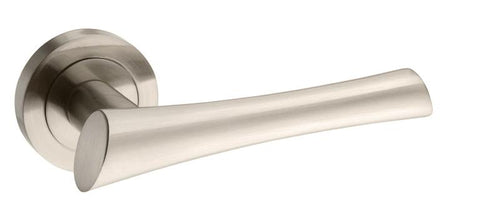 Mediterranean Corsica Lever on Round Rose - Satin Nickel