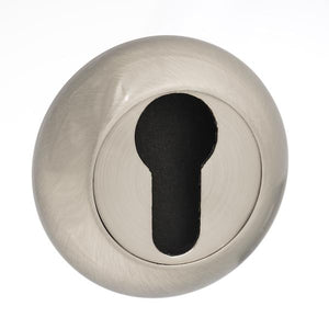 Mediterranean Euro Escutcheon on Round "C" Rose - Satin Nickel