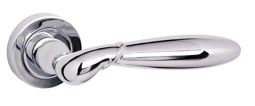 Old English Rochester Lever on Round Rose - Polished Chrome