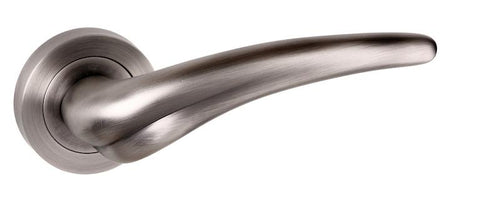 Old English York Lever on Round Rose - Matt Gun Metal