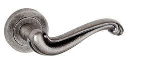 Old English Colchester Lever on Round Rose - Distressed Silver