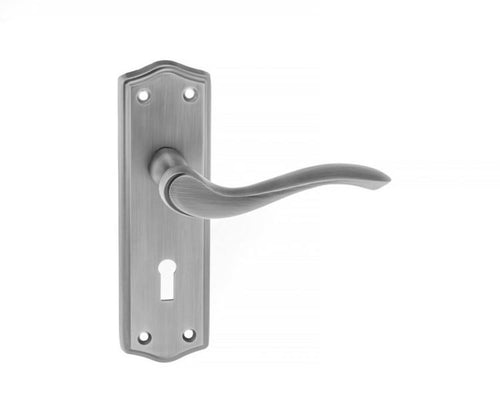 Old English Warwick Key Lever on Backplate - Matt Gun Metal