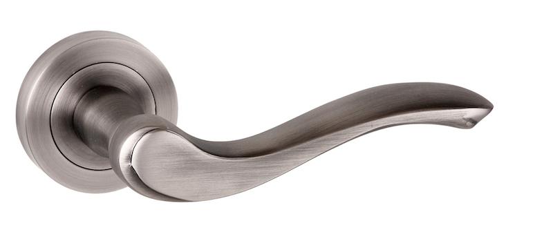 Old English Warwick Lever on Round Rose - Matt Gun Metal