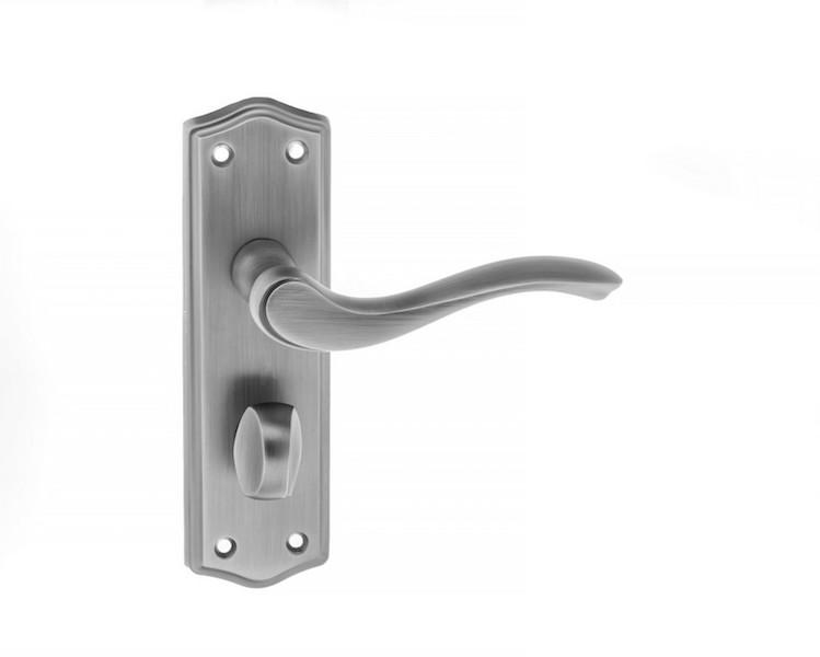 Old English Warwick WC Lever on Backplate **for use with sashlock only** - Matt Gun Metal