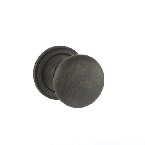 Old English Harrogate Solid Brass Mushroom Mortice Knob on Concealed Fix Rose - Urban Bronze