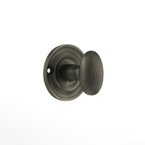 Old English Solid Brass Oval WC Turn and Release - Matt Gun Metal