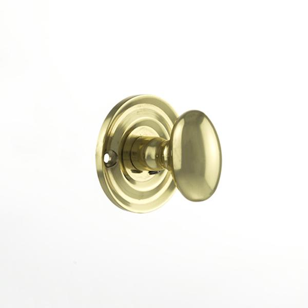Old English Solid Brass Oval WC Turn and Release - Polished Brass