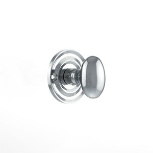 Old English Solid Brass Oval WC Turn and Release - Polished Chrome