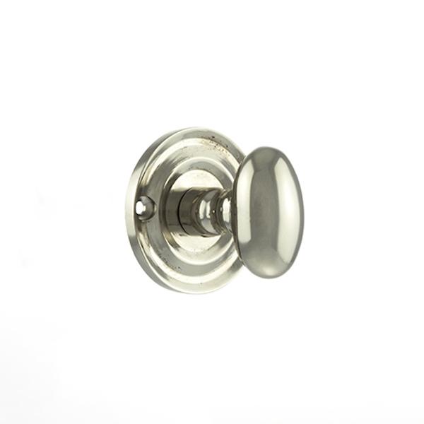 Old English Solid Brass Oval WC Turn and Release - Polished Nickel