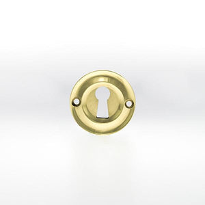 Old English Solid Brass Open Key Hole Escutcheon - Polished Brass