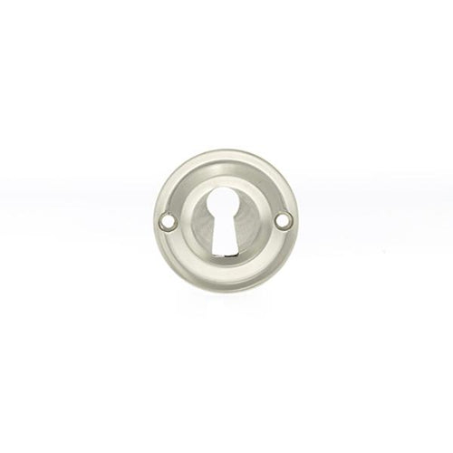 Old English Solid Brass Open Key Hole Escutcheon - Satin Nickel