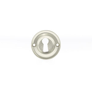 Old English Solid Brass Open Key Hole Escutcheon - Satin Nickel