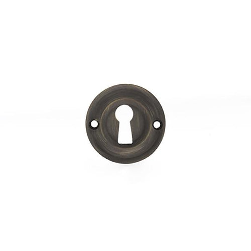 Old English Solid Brass Open Key Hole Escutcheon - Urban Bronze