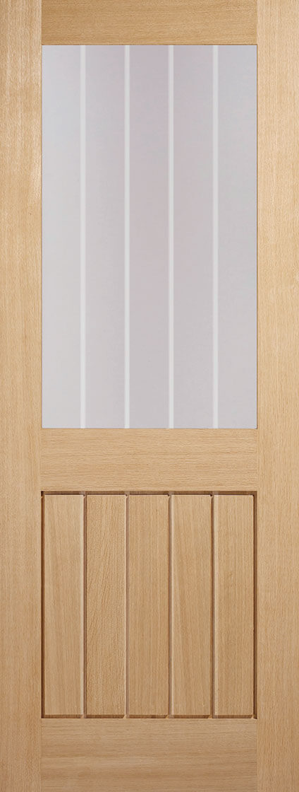Prefinished Mexicano Half Light Glazed Oak