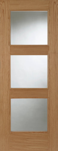 Madrid 3 Light Glazed Prefinished Oak