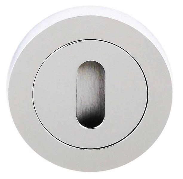 STATUS Key Escutcheon on Round Rose - Polished Chrome