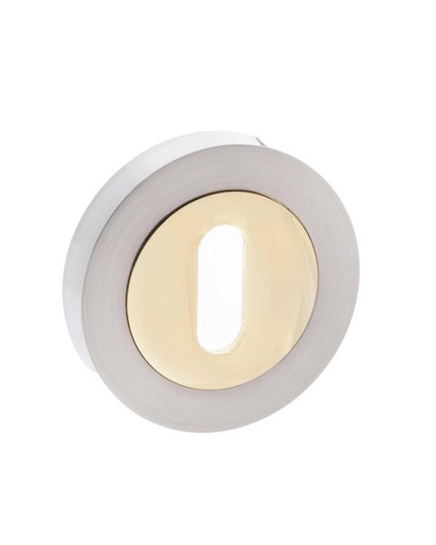 STATUS Key Escutcheon - Satin Nickel/Polished Brass