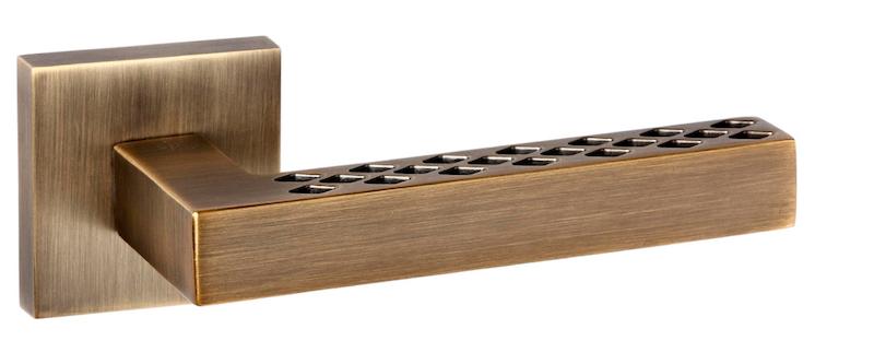 Senza Pari Pianni Designer Lever on Square Rose - Weathered Antique Bronze