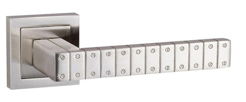 Senza Pari Bianca Designer Lever on Flush Square Rose - Satin Nickel