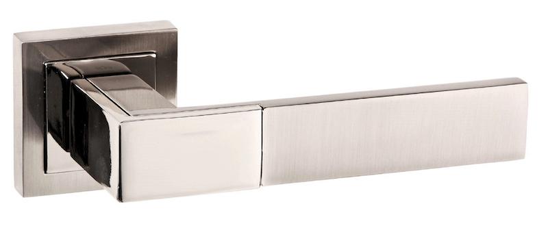 Senza Pari Casalli Designer Lever on Flush Square Rose - Satin Nickel/Polished Nickel