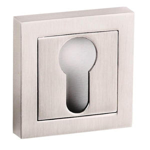 Senza Pari Euro Escutcheon on Square Rose - Satin Nickel