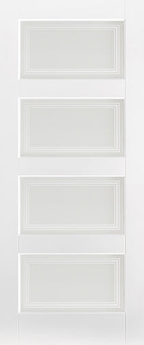 Contemporary Glazed White Primed Solid Core