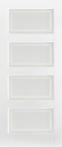 Contemporary Glazed White Primed Solid Core